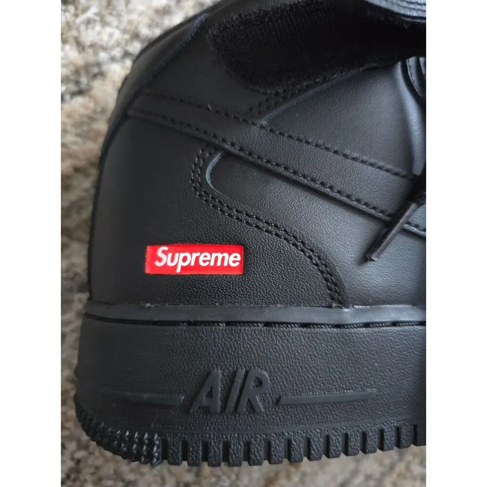 Supreme Air Force 1 Mid Black Mini Box Logo Sneakers Mens 11 NWT DS OG